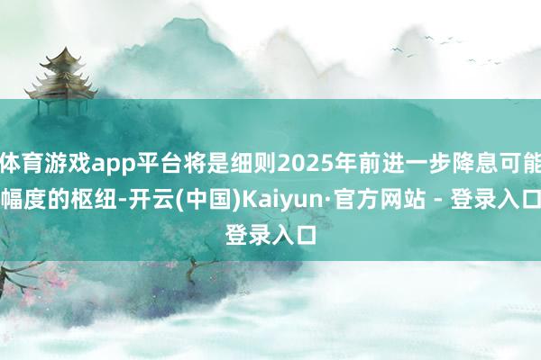 体育游戏app平台将是细则2025年前进一步降息可能幅度的枢纽-开云(中国)Kaiyun·官方网站 - 登录入口