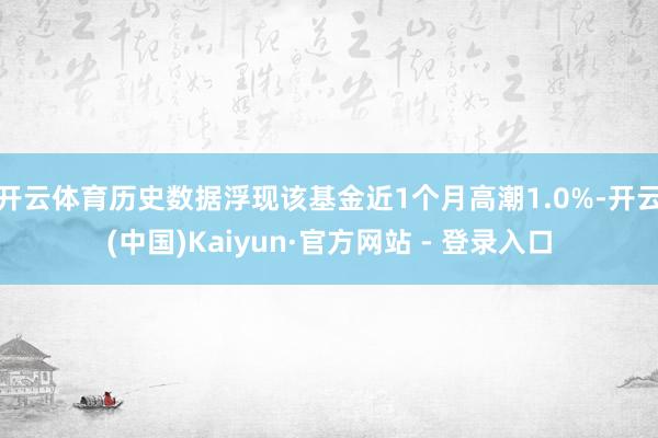 开云体育历史数据浮现该基金近1个月高潮1.0%-开云(中国)Kaiyun·官方网站 - 登录入口
