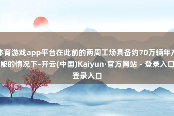 体育游戏app平台在此前的两周工场具备约70万辆年产能的情况下-开云(中国)Kaiyun·官方网站 - 登录入口