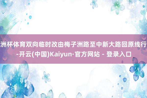 欧洲杯体育双向临时改由梅子洲路至中新大路回原线行驶-开云(中国)Kaiyun·官方网站 - 登录入口