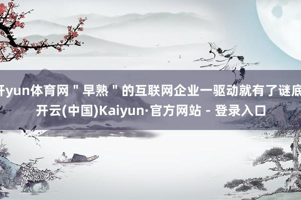 开yun体育网＂早熟＂的互联网企业一驱动就有了谜底-开云(中国)Kaiyun·官方网站 - 登录入口