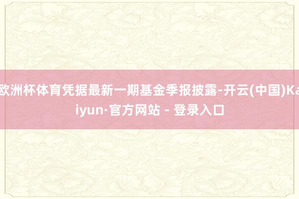 欧洲杯体育凭据最新一期基金季报披露-开云(中国)Kaiyun·官方网站 - 登录入口