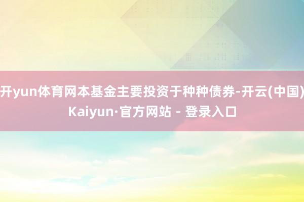 开yun体育网本基金主要投资于种种债券-开云(中国)Kaiyun·官方网站 - 登录入口